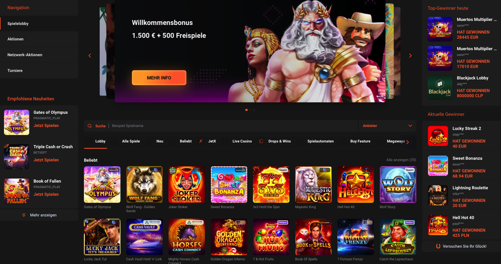 GGbet Casino Lobby